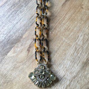 J. Crew Tortoise and Gold Statement Necklace